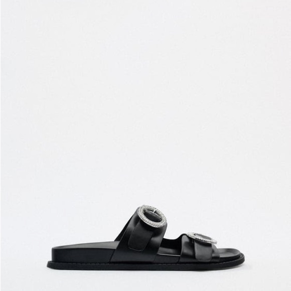 Zara Rhinestones BUCKLE SANDALS - Picture 2 of 10